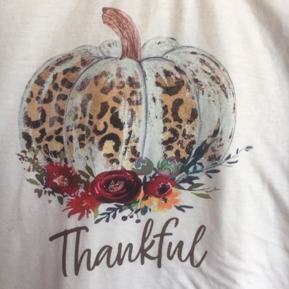 NWT Leopard Pumkin Thankful Long Sleeves Shirt - Picture 7 of 16